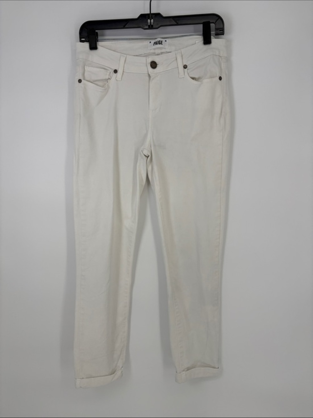 👂🏽PAIGE Kylie Crop -White Slim Straight Jeans